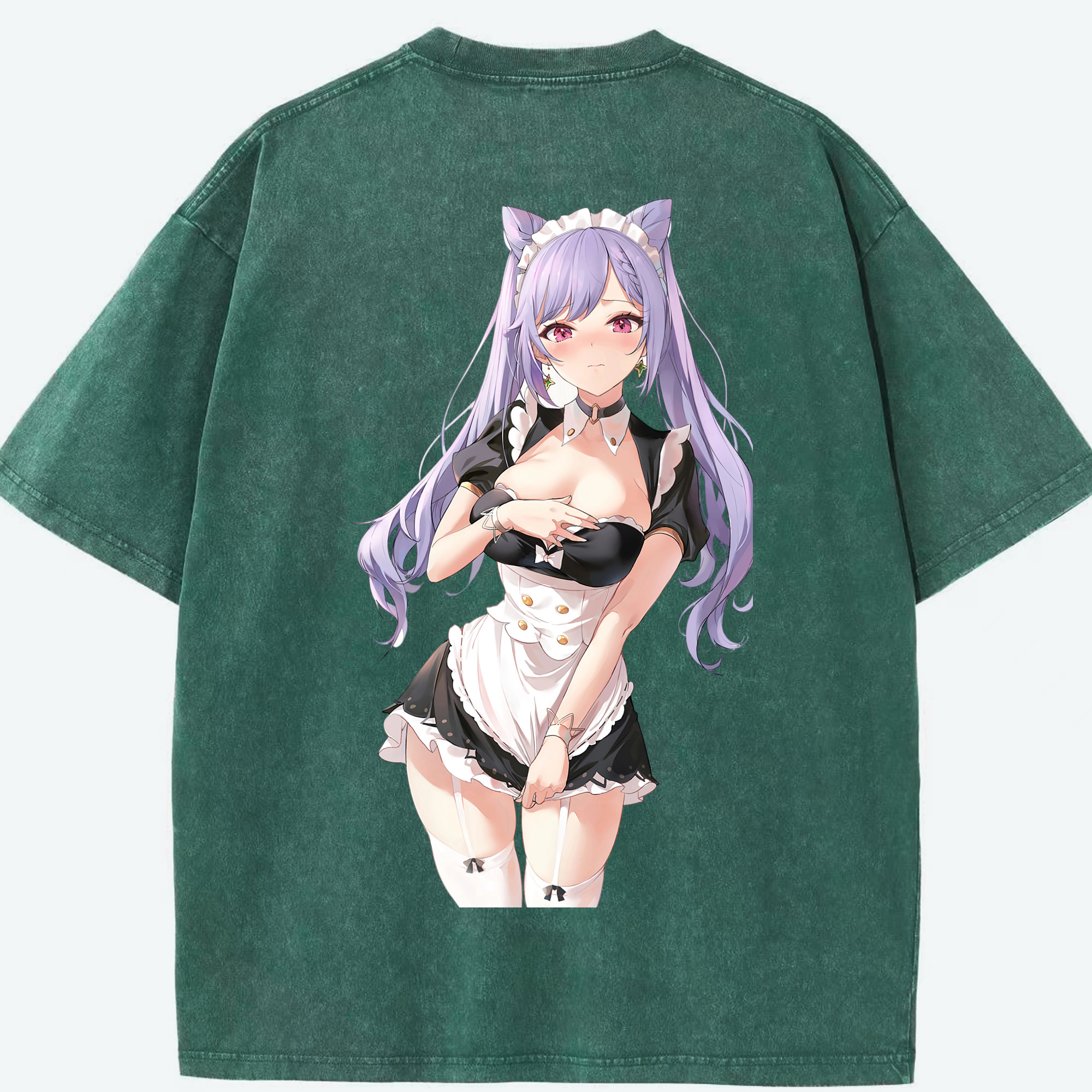げんし神 刻晴 こくせい genshin Kokusei 綿100% ヴィンテージ風 半袖Tシャツ（背面プリント）